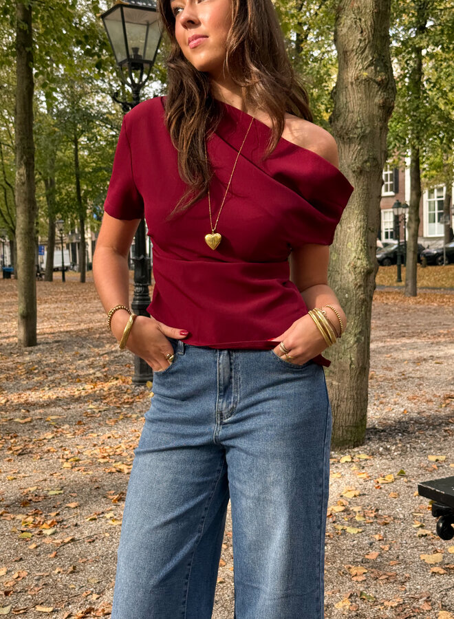 Top off shoulder Candice bordeaux