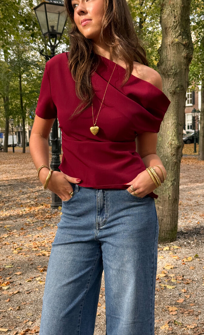 Top off shoulder Candice bordeaux