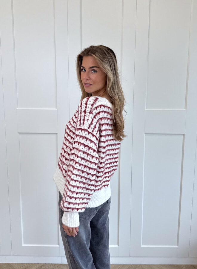 Streepjesvestje Elodie rood