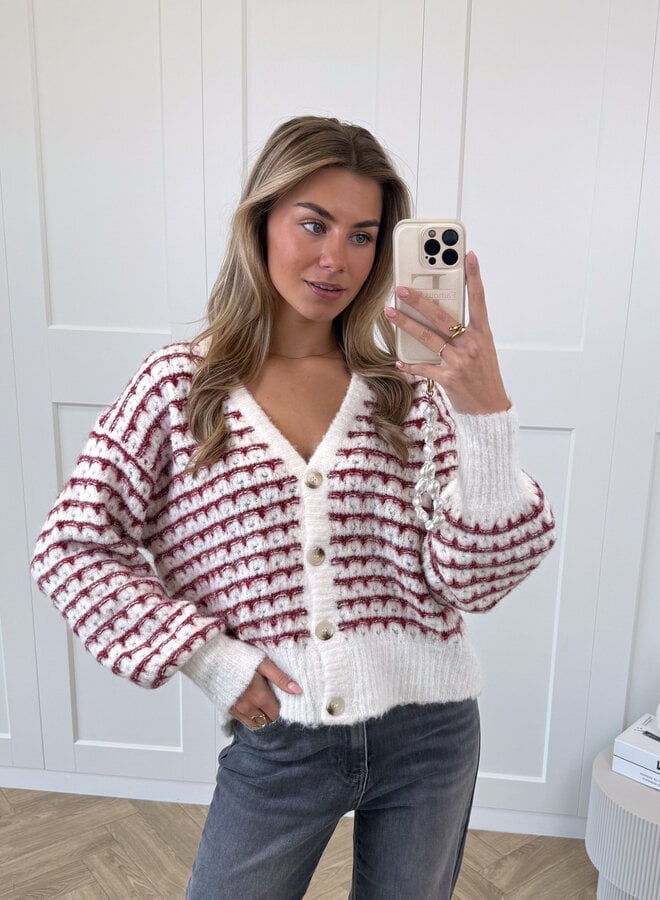 Streepjesvestje Elodie rood