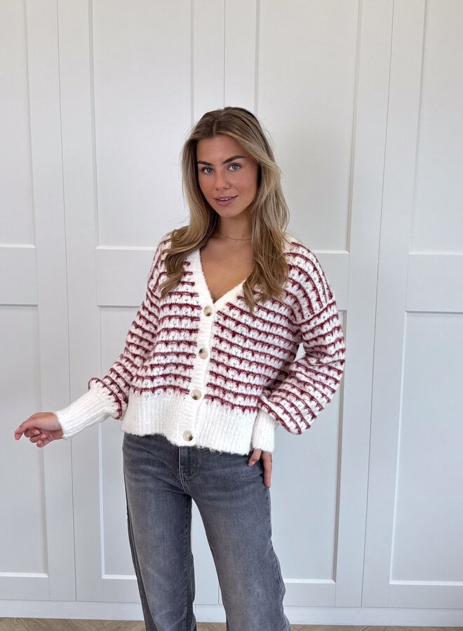 Streepjesvestje Elodie rood
