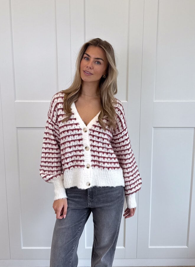 Streepjesvestje Elodie rood