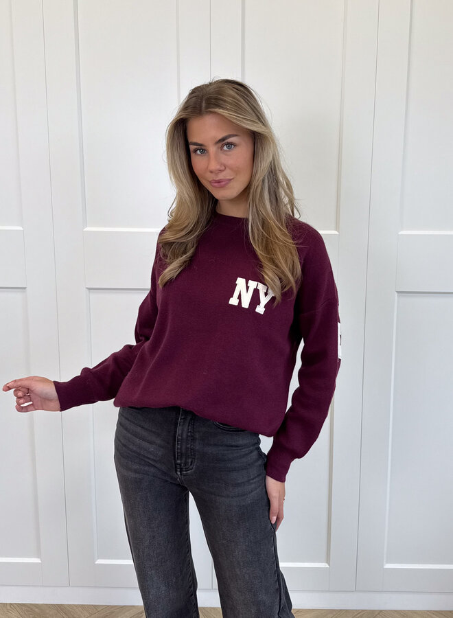 New York trui bordeaux