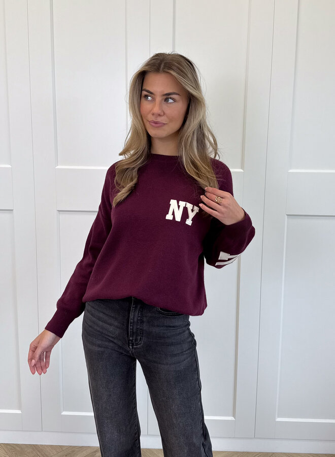New York trui bordeaux