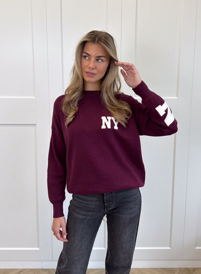 New York trui bordeaux