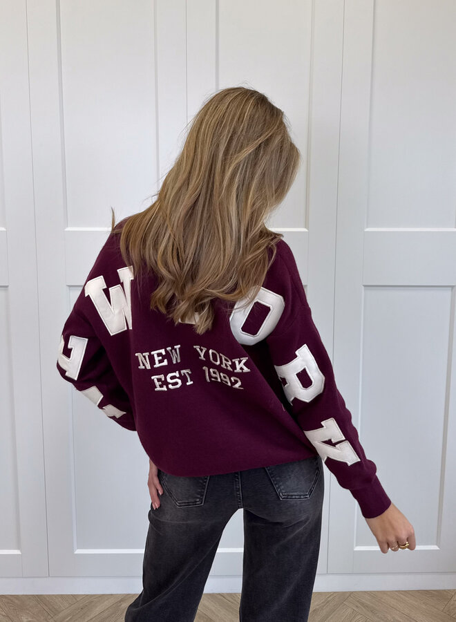 New York trui bordeaux