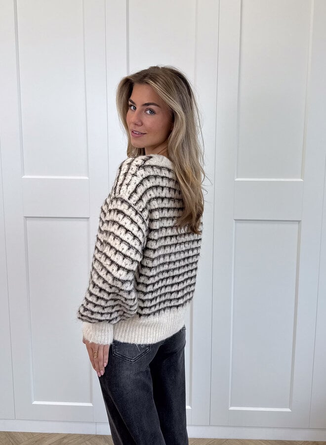 Streepjesvestje Elodie bruin