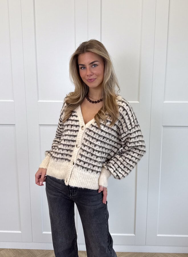 Streepjesvestje Elodie bruin