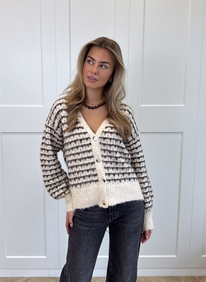 Streepjesvestje Elodie bruin
