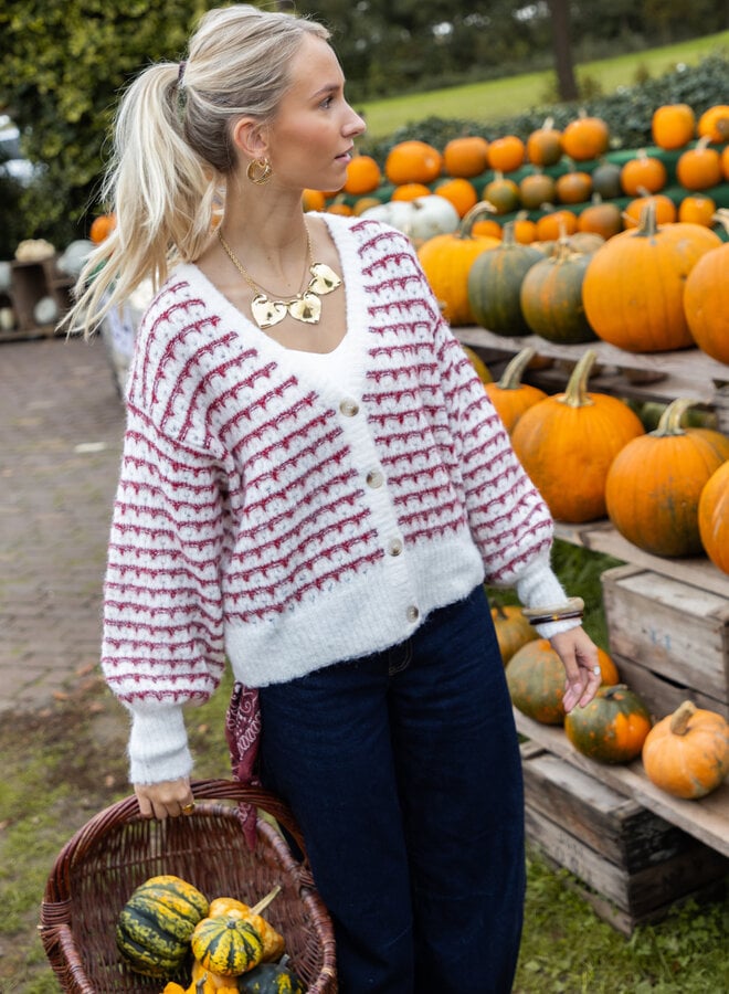 Streepjesvestje Elodie rood