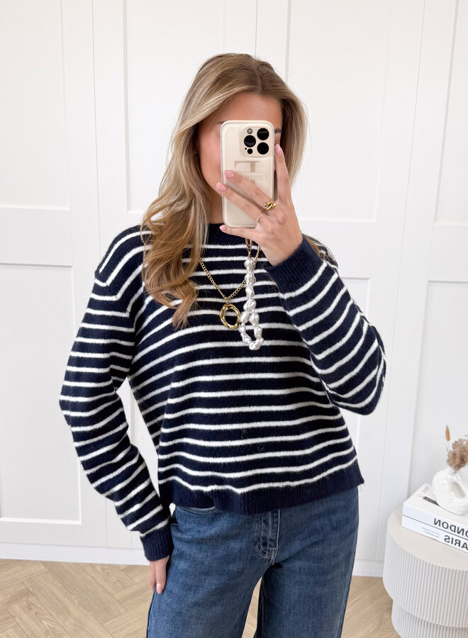 Strepen trui Elinora blauw