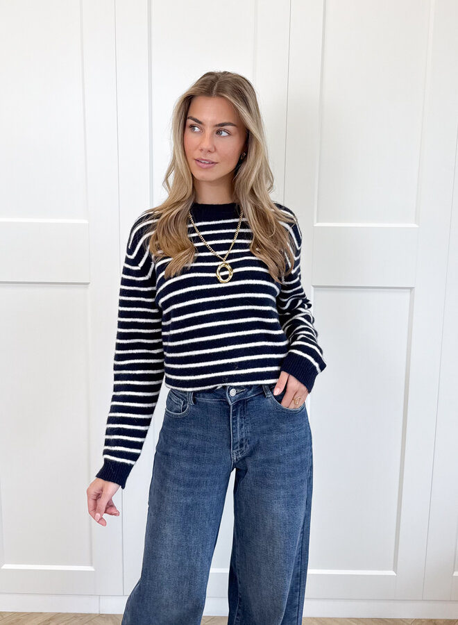 Strepen trui Elinora blauw