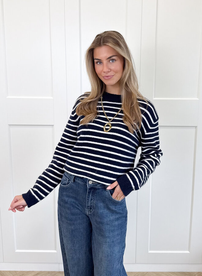 Strepen trui Elinora blauw