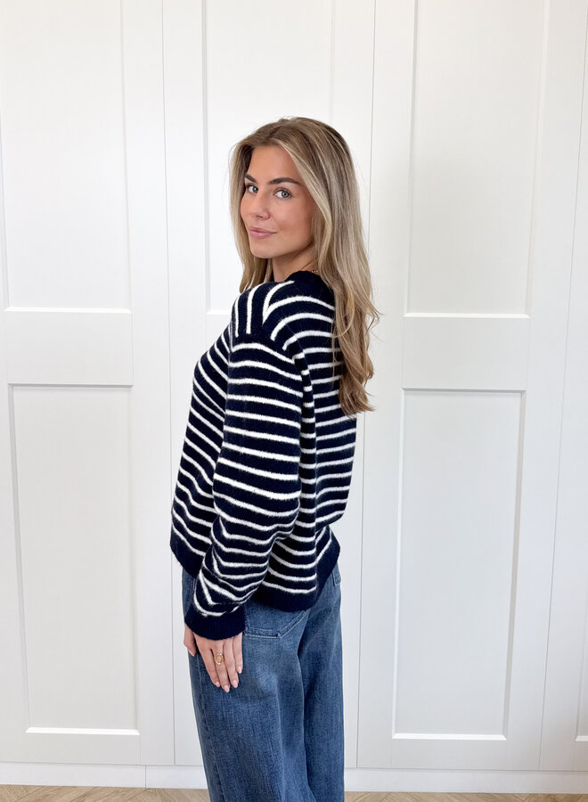 Strepen trui Elinora blauw