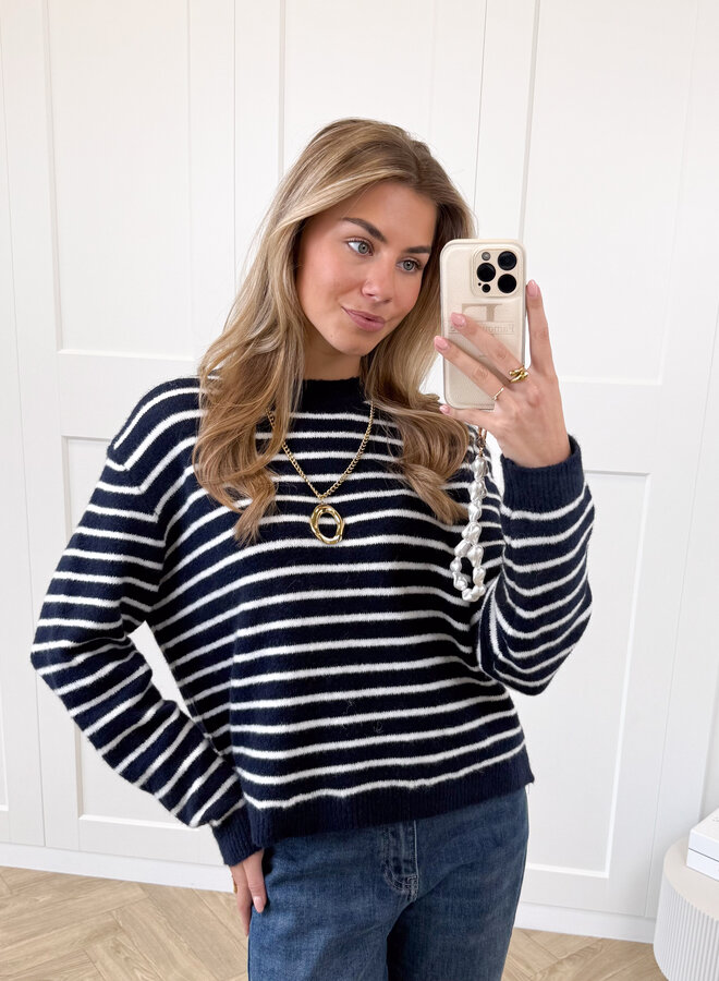 Strepen trui Elinora blauw