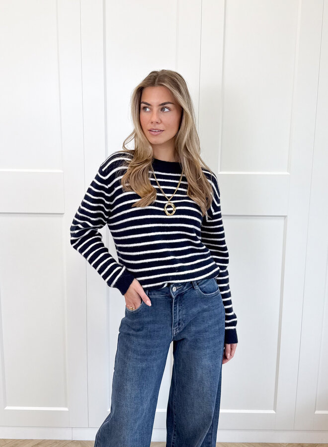 Strepen trui Elinora blauw