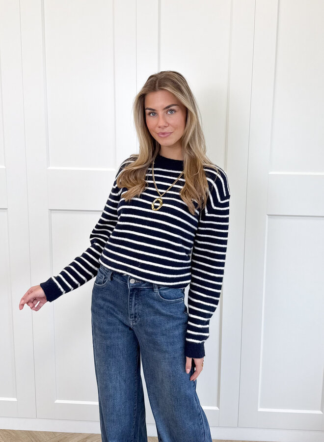 Strepen trui Elinora blauw