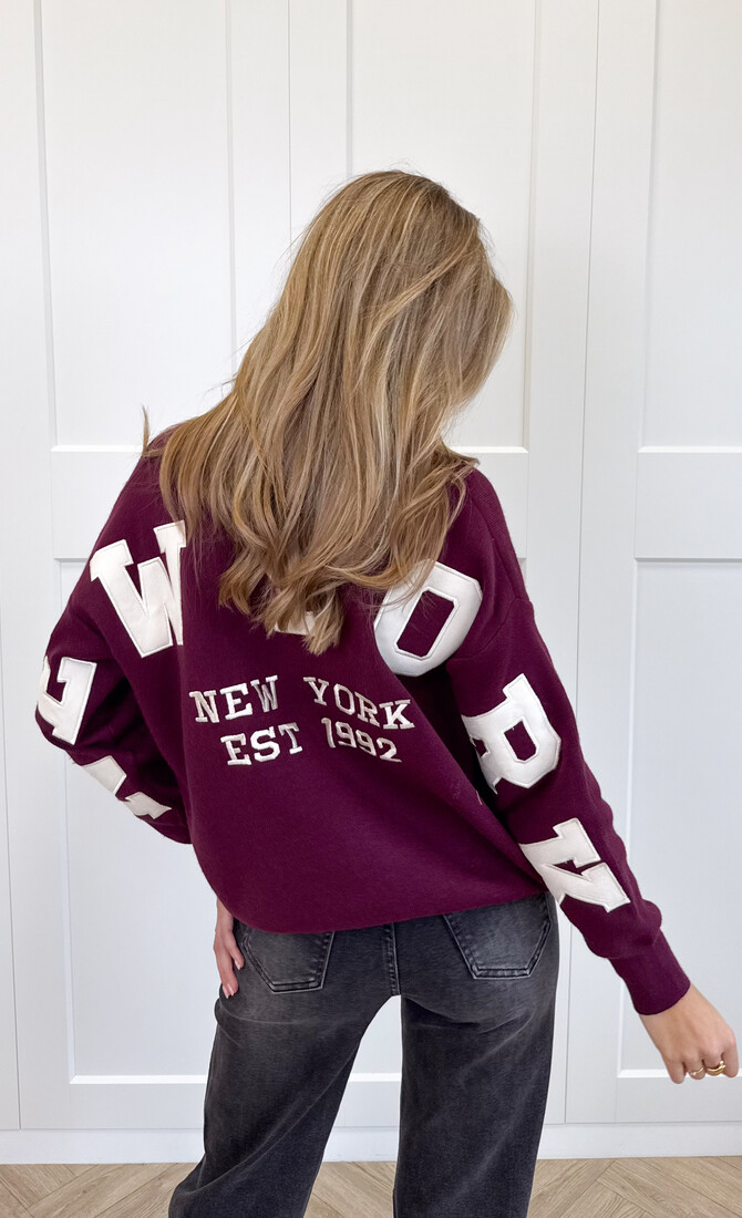New York trui bordeaux