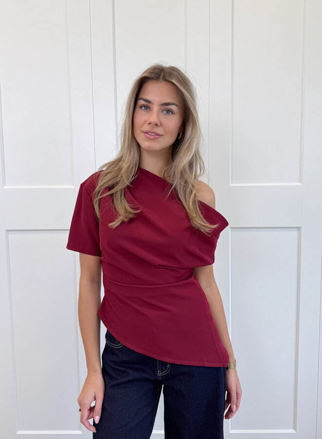 Top off shoulder Candice bordeaux