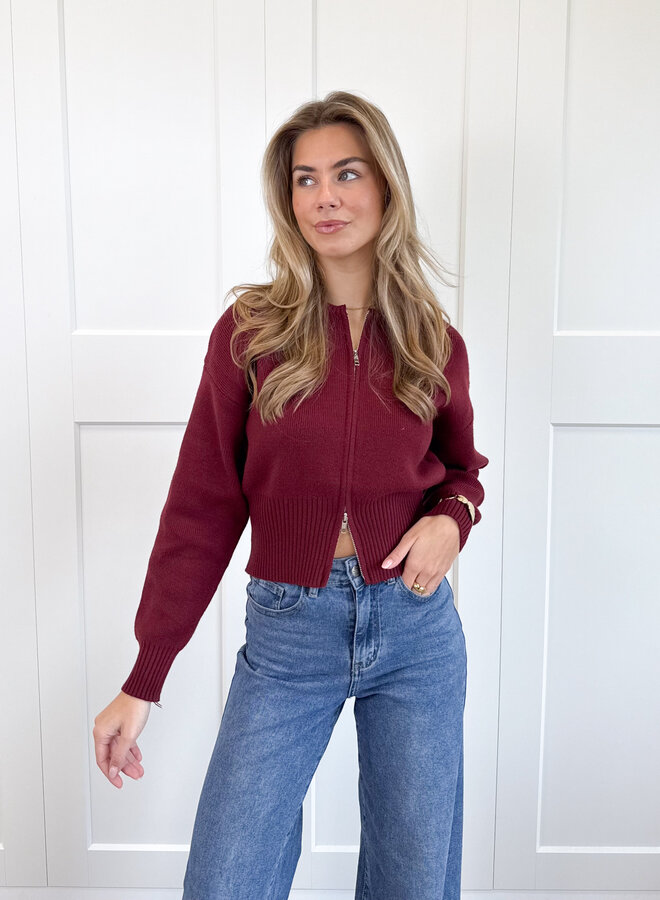 Zipper vest Zoë bordeaux