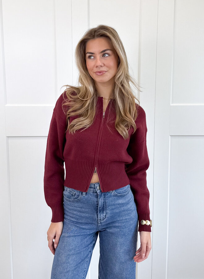Zipper vest Zoë bordeaux