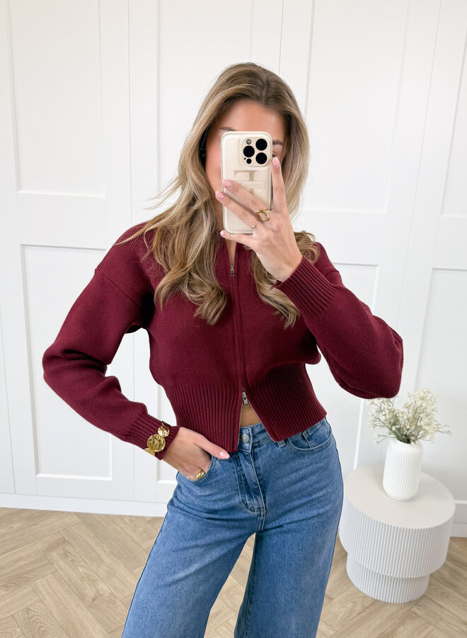 Zipper vest Zoë bordeaux