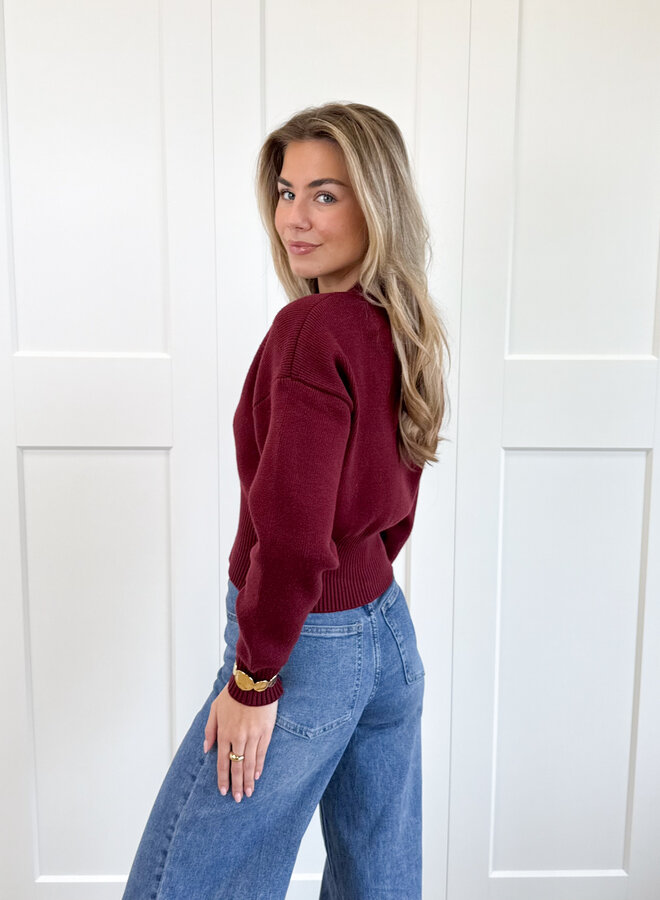 Zipper vest Zoë bordeaux