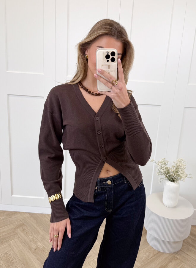 Knopenvestje Biba bruin