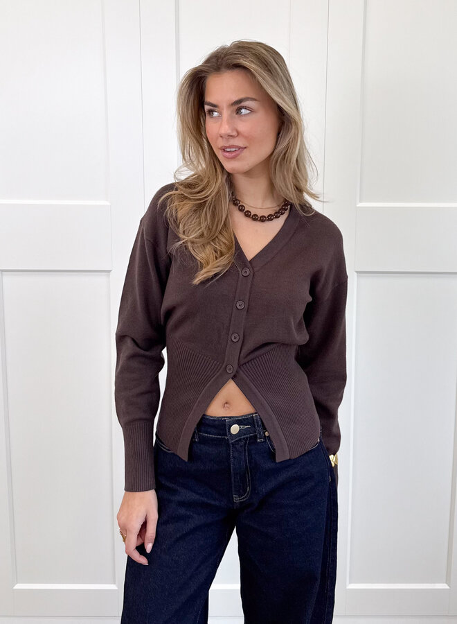 Knopenvestje Biba bruin