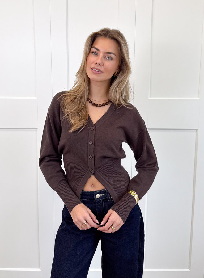 Knopenvestje Biba bruin