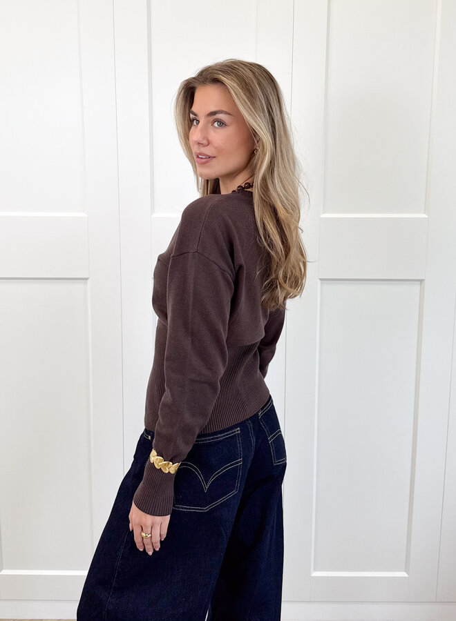 Knopenvestje Biba bruin