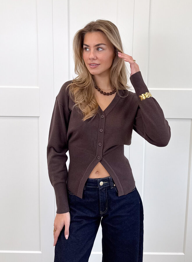 Knopenvestje Biba bruin