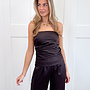 Strapless satin top Rodé bruin