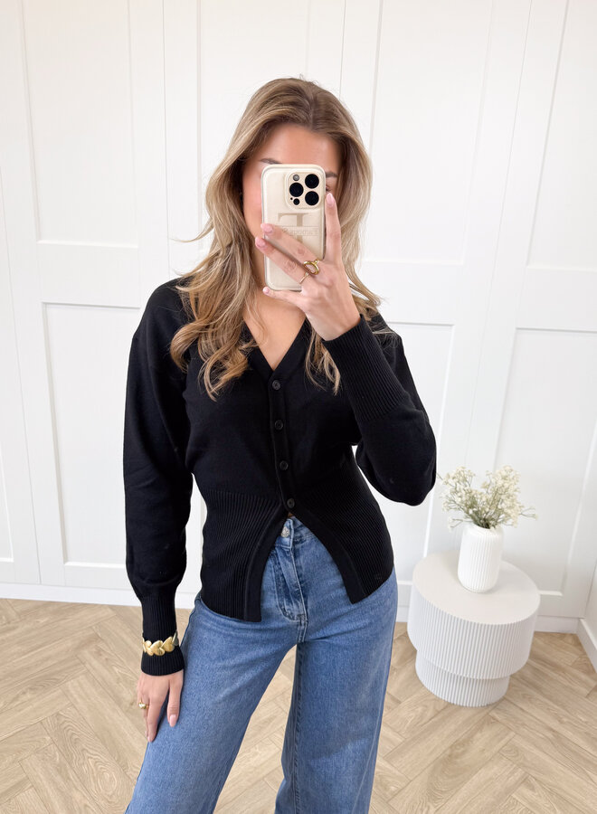 Knopenvestje Biba zwart