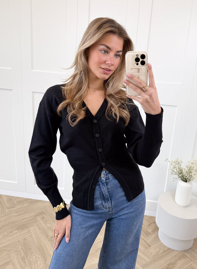 Knopenvestje Biba zwart