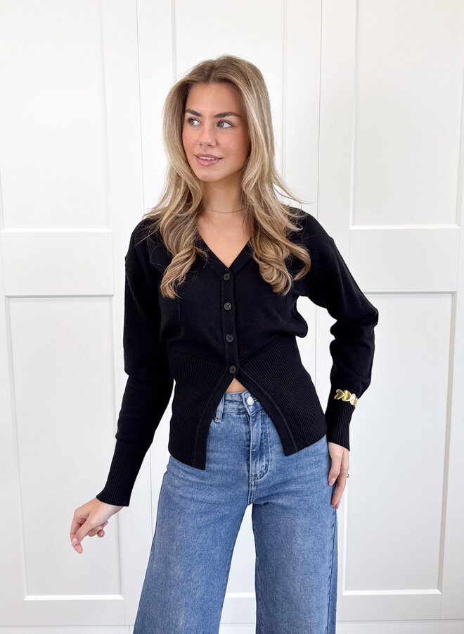 Knopenvestje Biba zwart