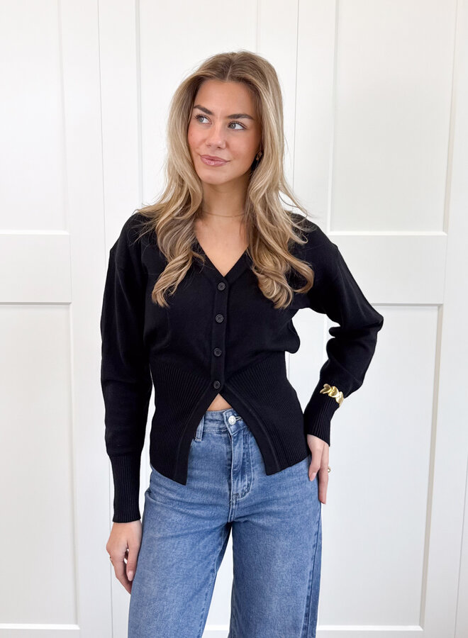 Knopenvestje Biba zwart