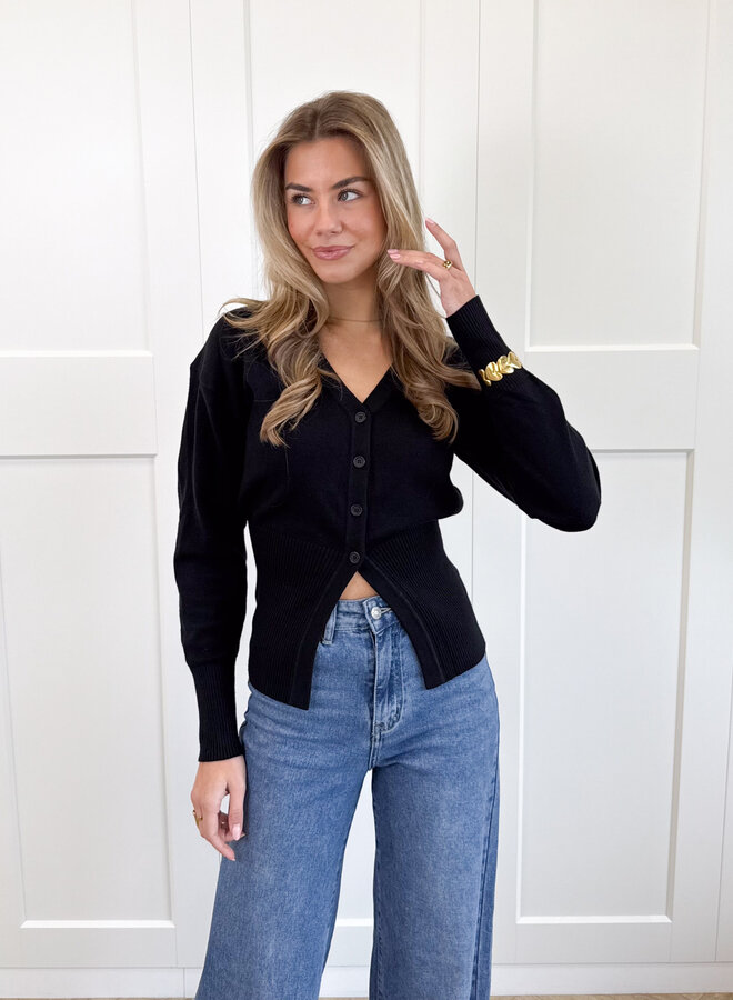 Knopenvestje Biba zwart