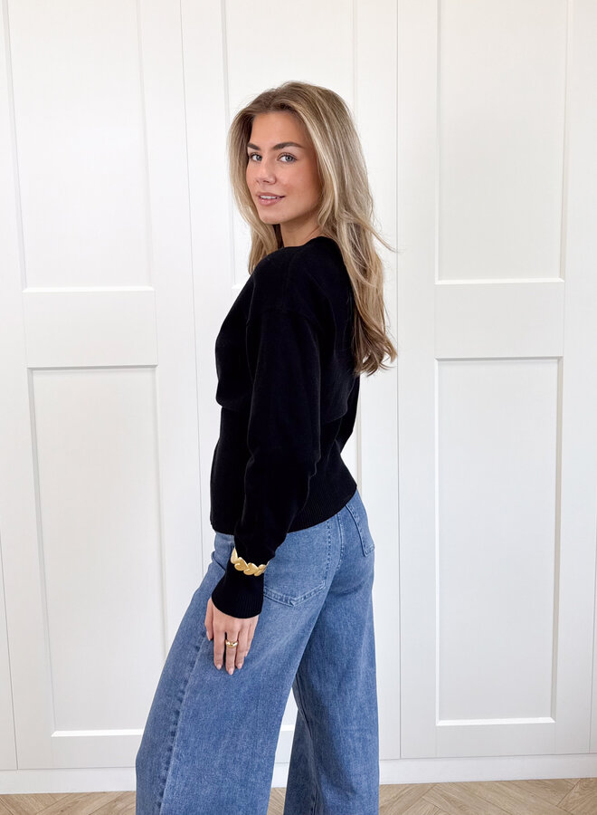 Knopenvestje Biba zwart