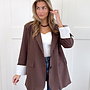 Gestreepte blazer Fenna bruin