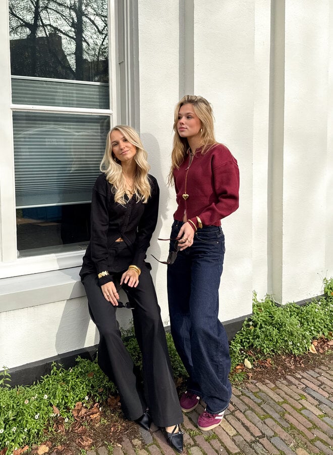 Zipper vest Zoë bordeaux