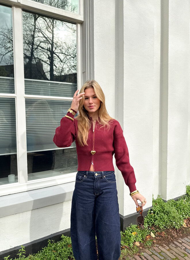 Zipper vest Zoë bordeaux