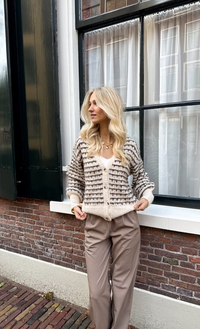 Streepjesvestje Elodie bruin