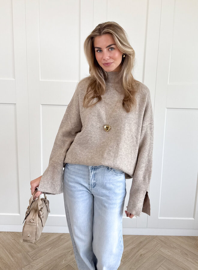 Trui Liora taupe