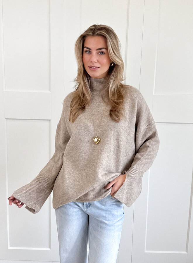 Trui Liora taupe