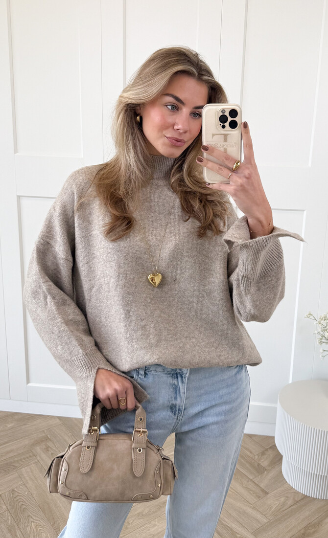 Trui Liora taupe