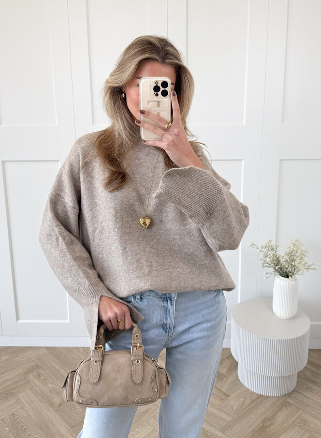 Trui Liora taupe
