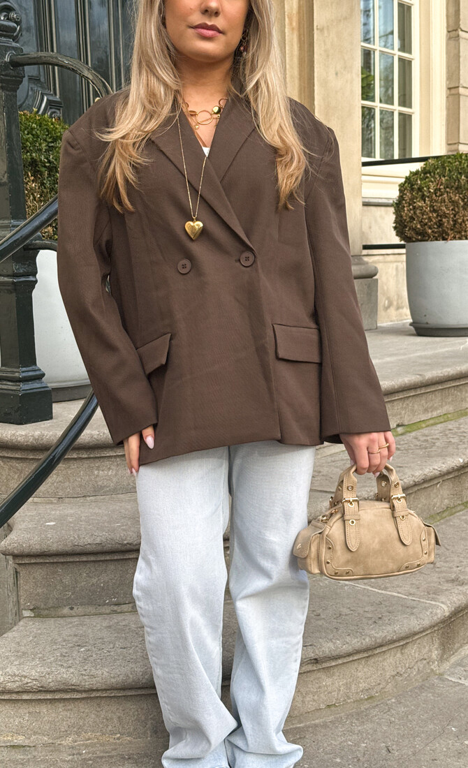 Oversized blazer Aveline bruin