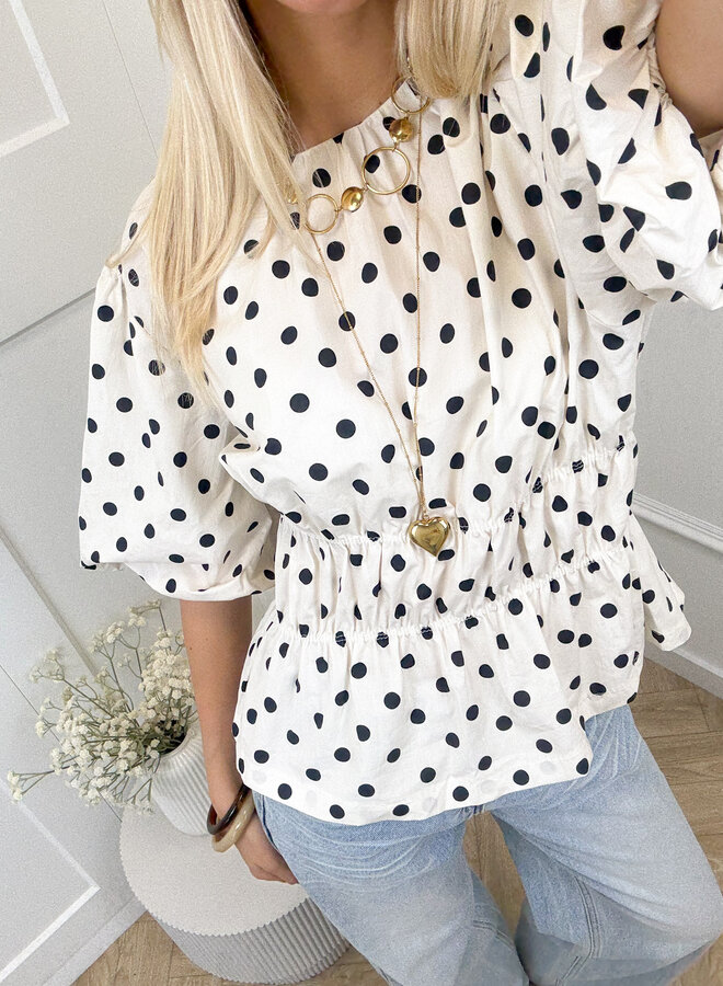 Top polkadots off white