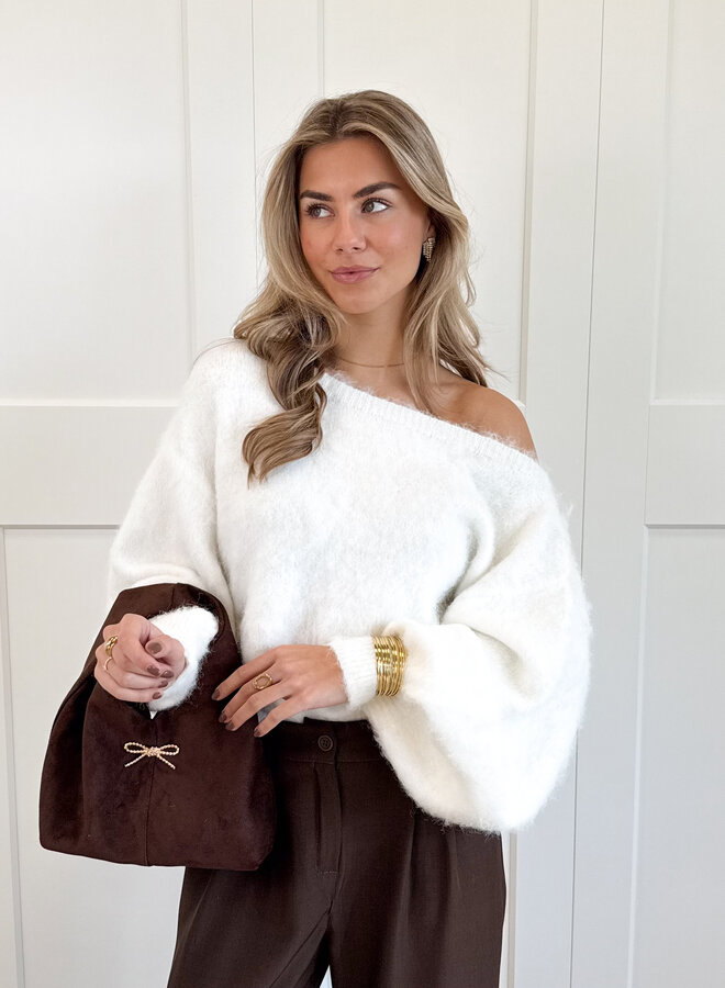 Trui off shoulder Didi wit